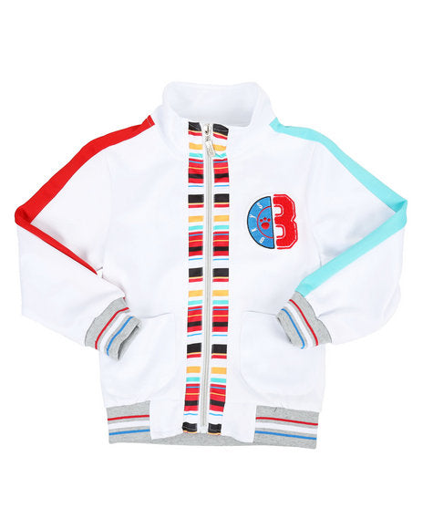 Track Jacket w- Stripes & Chenille Patch - FLY GUYZ