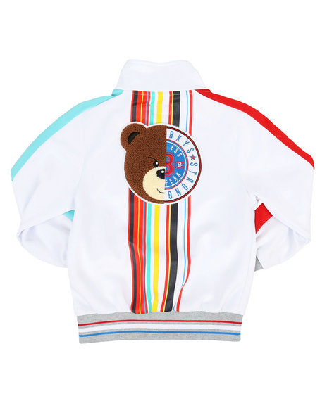 Track Jacket w- Stripes & Chenille Patch - FLY GUYZ